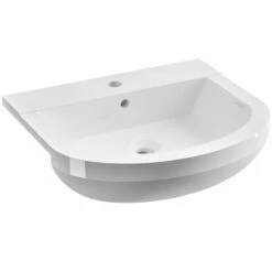 Elation White Modern Standard Semi-Recessed Basin 890