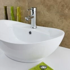 Europa Maltese 590x390 1th White Ceramic Counter Top Basin A7 -HANSGROHE Shop europa maltese 590x390 1th white ceramic counter top basin a7 p819 122429 image