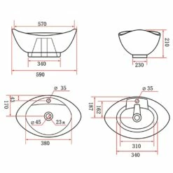 Europa Maltese 590x390 1th White Ceramic Counter Top Basin A7 -HANSGROHE Shop europa maltese 590x390 1th white ceramic counter top basin a7 p819 74078 image