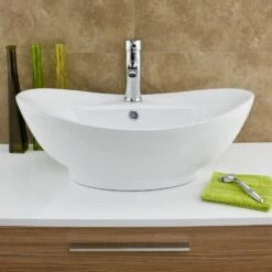 Europa Maltese 590x390 1th White Ceramic Counter Top Basin A7 -HANSGROHE Shop europa maltese 590x390 1th white ceramic counter top basin a7 p819 78634 image