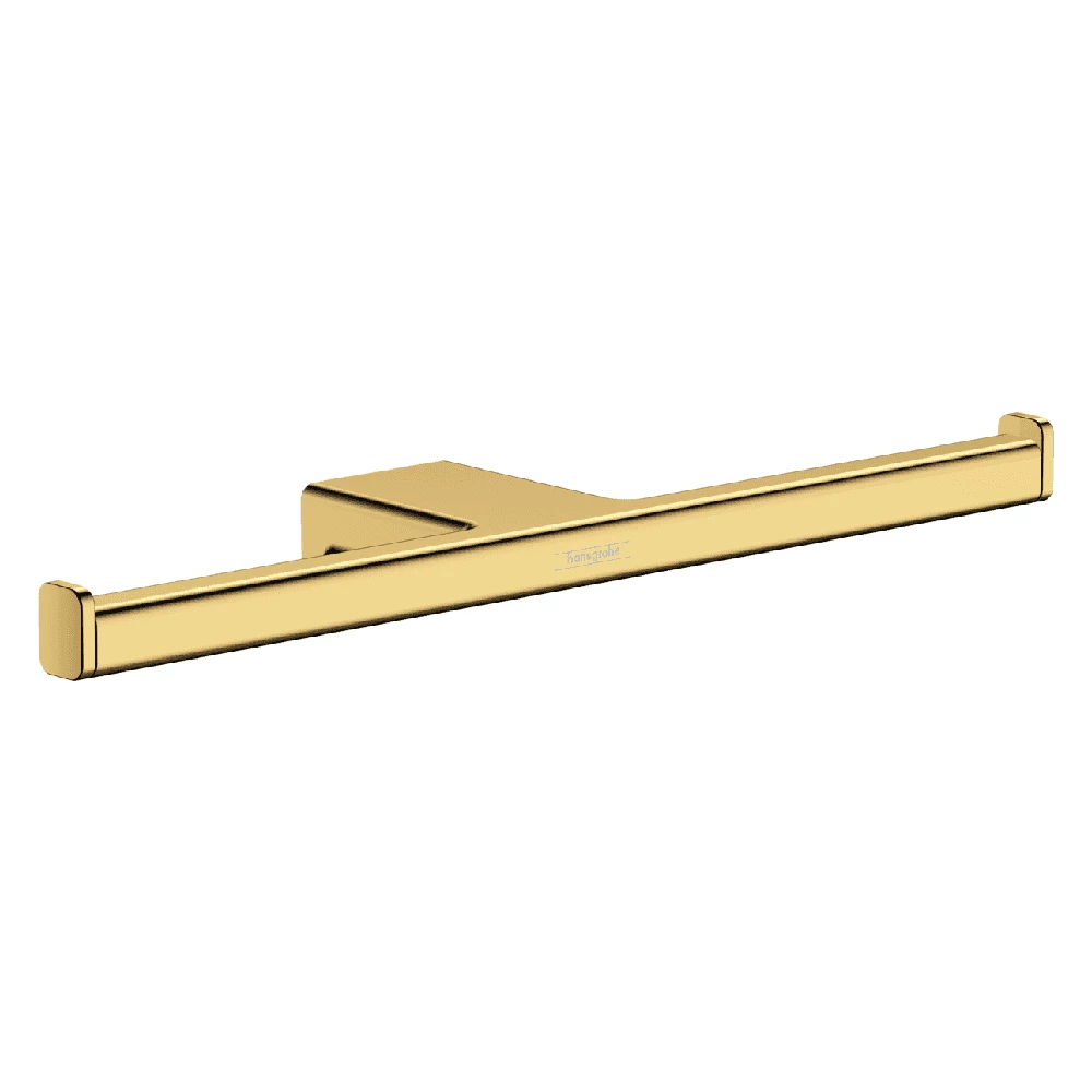 Hansgrohe AddStoris Polished Gold Wall Mounted Double Toilet Roll Holder 1 Hansgrohe AddStoris Polished Gold Wall Mounted Double Toilet Roll Holder