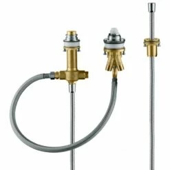 Hansgrohe Basic Set For 3-Hole Rim-Mounted Lever Bath Mixer W/ Rim Support Hose