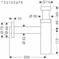Hansgrohe Flowstar S Matt Black Bottle Trap -HANSGROHE Shop hansgrohe flowstar s matt black bottle trap p46776 221225 image