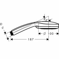 Hansgrohe Metris Chrome 2-Hole Rim-Mounted Manual Bath Mixer With Diverter Valve -HANSGROHE Shop hansgrohe metris chrome 2 hole rim mounted manual bath mixer with diverter valve p28213 139827 image