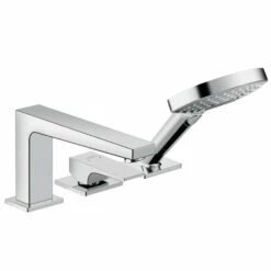 Hansgrohe Metropol Chrome Single Lever 3-Hole Rim-Mounted Bath Mixer Tap