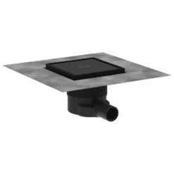 Hansgrohe RainDrain Brilliance 150/150 Matt Black & Stainless Steel Complete Point Drain Set