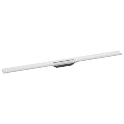 Hansgrohe RainDrain Flex 1200 Matt White Chrome Cuttable Wall Mounted Shower Drain Finish Set