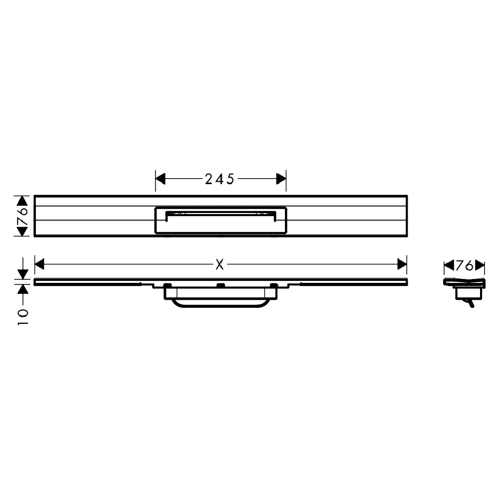 Hansgrohe RainDrain Flex 1200 Matt White Chrome Cuttable Wall Mounted Shower Drain Finish Set 2 Hansgrohe RainDrain Flex 1200 Matt White Chrome Cuttable Wall Mounted Shower Drain Finish Set - Image 2