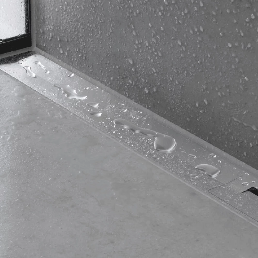 Hansgrohe RainDrain Flex 1200 Matt White Chrome Cuttable Wall Mounted Shower Drain Finish Set 3 Hansgrohe RainDrain Flex 1200 Matt White Chrome Cuttable Wall Mounted Shower Drain Finish Set - Image 3