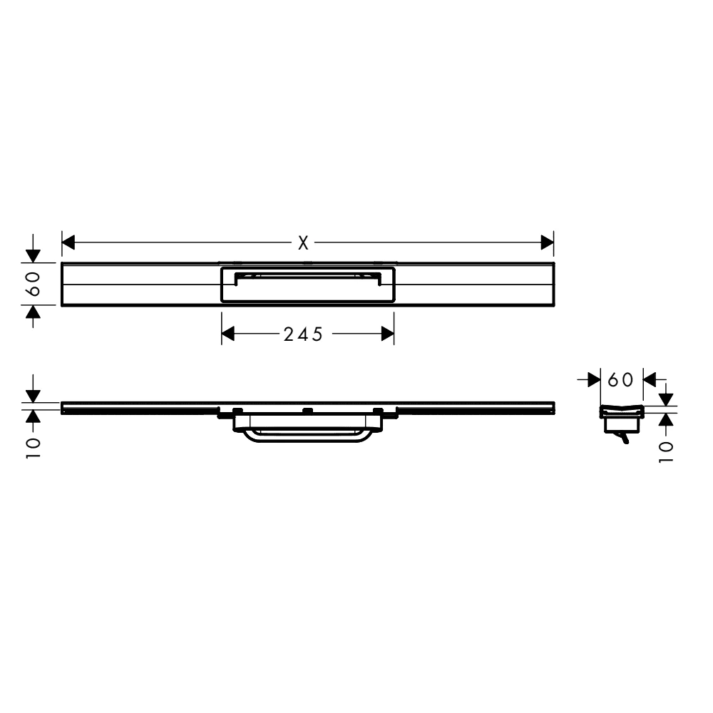 Hansgrohe RainDrain Flex 700 Brushed Stainless Steel Chrome Cuttable Shower Drain Finish Set 2 Hansgrohe RainDrain Flex 700 Brushed Stainless Steel Chrome Cuttable Shower Drain Finish Set - Image 2