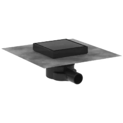 Hansgrohe RainDrain Point 150/150 Matt Black & Stainless Steel Complete Point Drain Set