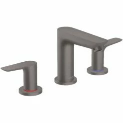 Hansgrohe Talis E Brushed Black Chrome 3-Hole Basin Mixer Tap With Pop-Up Waste