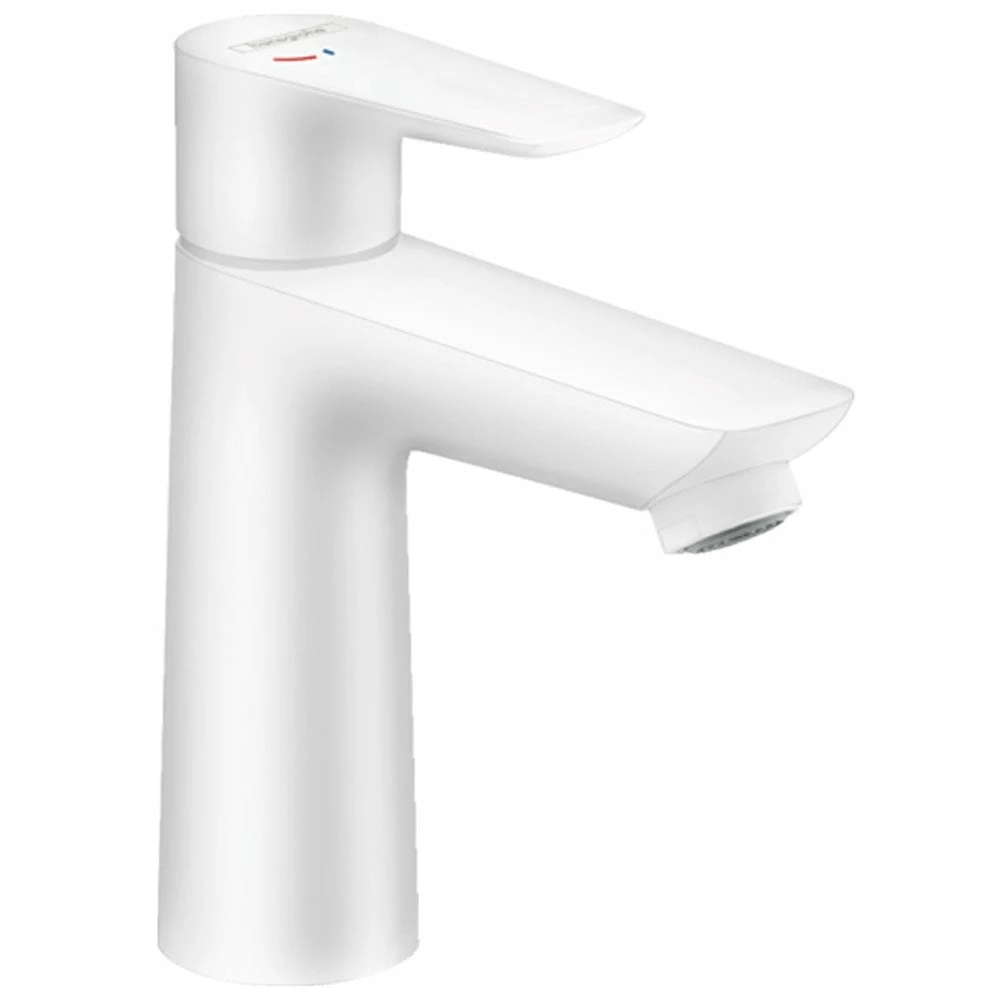 Hansgrohe Talis E Matt White Basin Mixer Tap 100 CoolStart Without Waste 1 Hansgrohe Talis E Matt White Basin Mixer Tap 100 CoolStart Without Waste