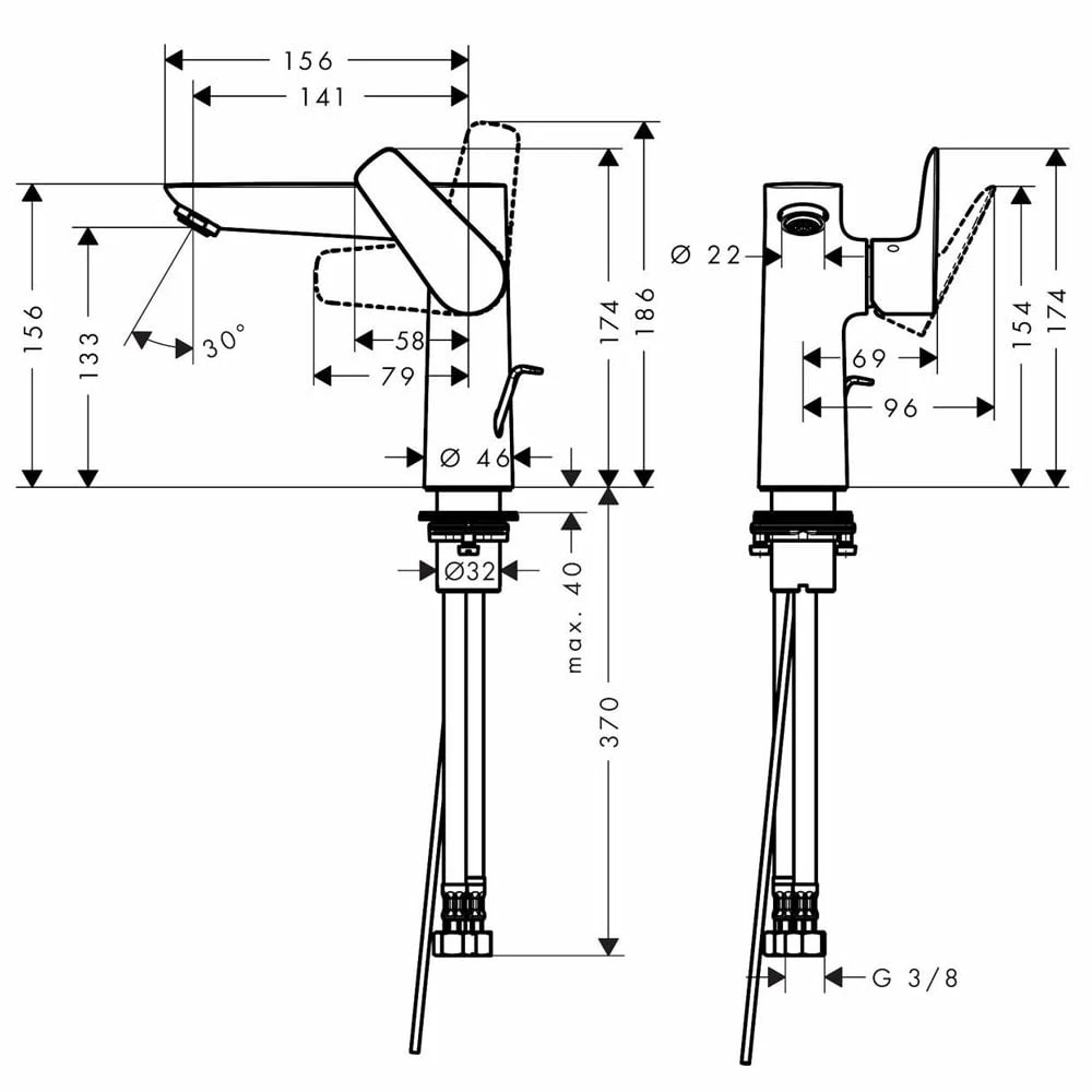 Hansgrohe Talis E Polished Gold-Optic Basin Mixer Tap 150 With Pop-Up Waste 2 Hansgrohe Talis E Polished Gold-Optic Basin Mixer Tap 150 With Pop-Up Waste - Image 2