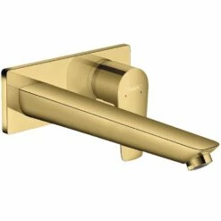 Hansgrohe Talis E Polished Gold Optic Concealed Basin Mixer With Spout 22.5cm