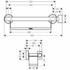 Hansgrohe Unica White/Chrome Comfort Grab Rail With Shelf And Shower Holder -HANSGROHE Shop hansgrohe unica white chrome comfort grab rail with shelf and shower holder p45693 219033 image