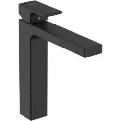 Hansgrohe Vernis Shape Matt Black Lever Basin Mixer Tap 190 With Pop-Up Waste