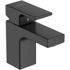 Hansgrohe Vernis Shape Matt Black Single Lever Basin Mixer Tap 70 Without Waste