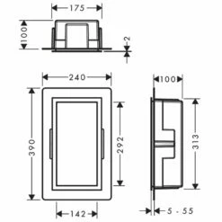 Hansgrohe XtraStoris Individual Matt Black 300x150mm Wall Niche & Frame -HANSGROHE Shop hansgrohe xtrastoris individual matt black 300x150mm wall niche frame p46822 221184 image