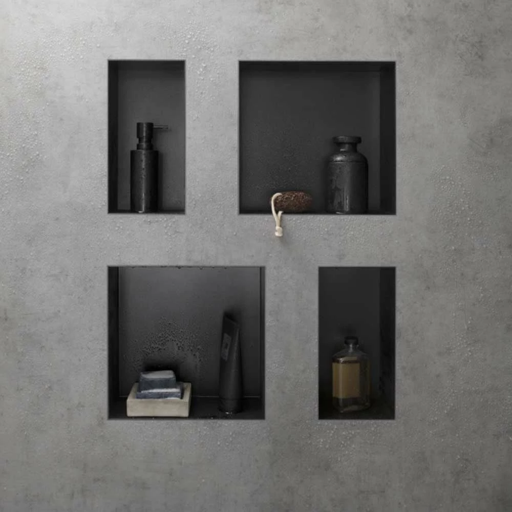 Hansgrohe XtraStoris Original Matt Black 300x150mm Wall Niche With Integrated Frame 2 Hansgrohe XtraStoris Original Matt Black 300x150mm Wall Niche With Integrated Frame - Image 2