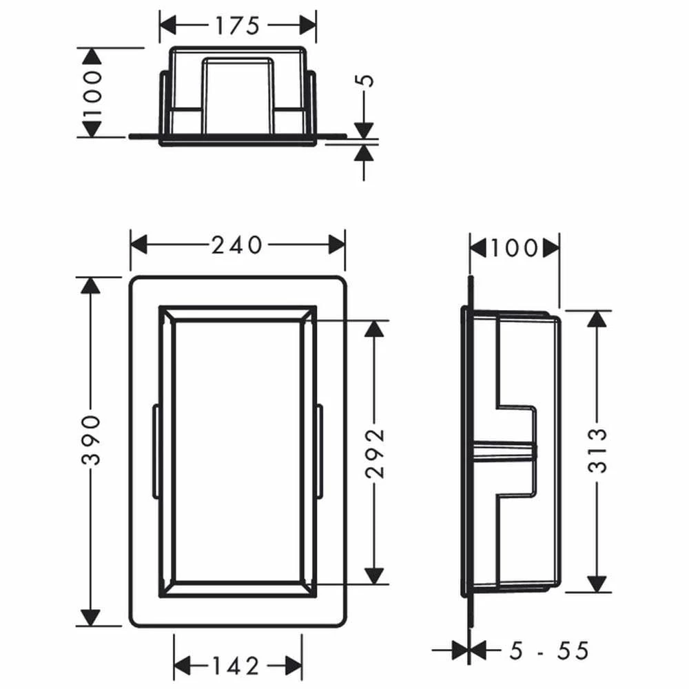 Hansgrohe XtraStoris Original Matt Black 300x150mm Wall Niche With Integrated Frame 3 Hansgrohe XtraStoris Original Matt Black 300x150mm Wall Niche With Integrated Frame - Image 3