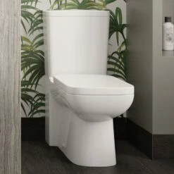 Hudson Reed Arlo White Close Coupled Compact Flush Toilet & Soft Close Seat - CPC027