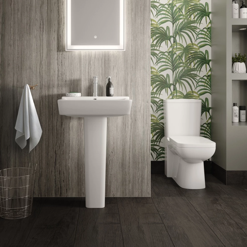 Hudson Reed Arlo White Close Coupled Compact Flush Toilet & Soft Close Seat - CPC027 2 Hudson Reed Arlo White Close Coupled Compact Flush Toilet & Soft Close Seat - CPC027 - Image 2