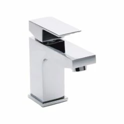 Hudson Reed Art Square Small Basin Mixer Taps & Push Button Waste - PRO345