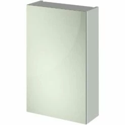 Hudson Reed Athena Gloss Grey Mist 450mm Single Mirror Cabinet (180mm Deep) - OFG416