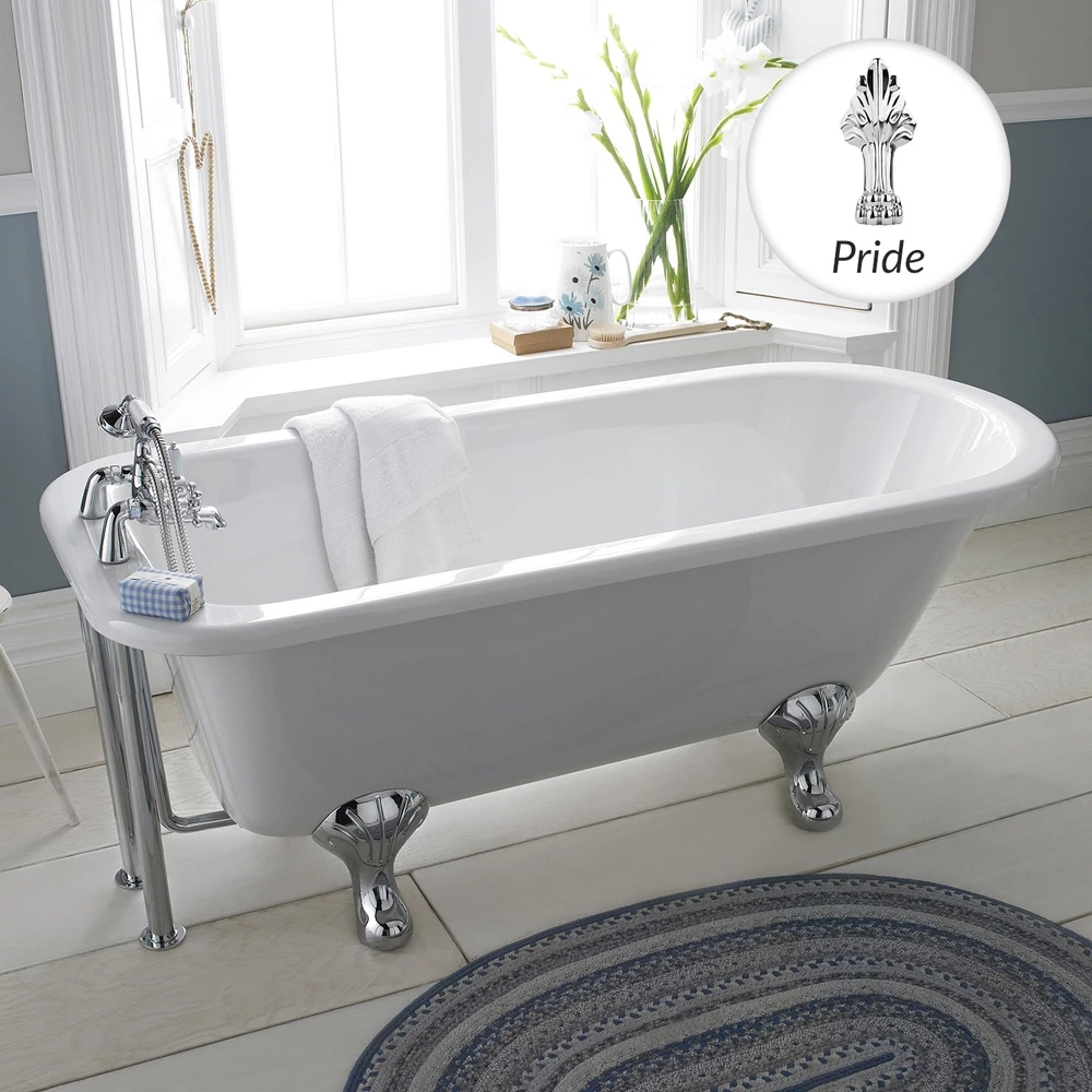 Hudson Reed Barnsbury 1700mm Single Ended Freestanding Bath & Pride Leg Set 1 Hudson Reed Barnsbury 1700mm Single Ended Freestanding Bath & Pride Leg Set