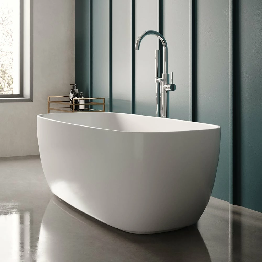 Hudson Reed Bella 1495mm Double Ended Oval Freestanding Bath NBB003 1 Hudson Reed Bella 1495mm Double Ended Oval Freestanding Bath NBB003