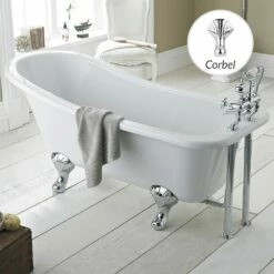 Hudson Reed Brockley 1700mm Single Ended Freestanding Bath & Corbel Leg Set