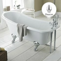 Hudson Reed Brockley 1700mm Single Ended Freestanding Bath & Deacon Leg Set