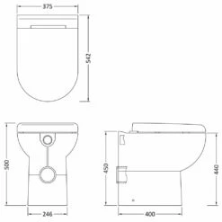 Hudson Reed Comfort Height Back To Wall Toilet Pan & Soft Close Seat - CBW002 -HANSGROHE Shop hudson reed comfort height back to wall toilet pan soft close seat cbw002 p40117 198075 image