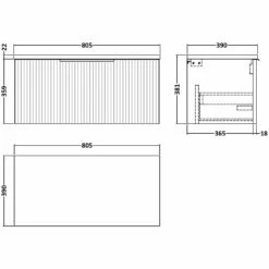 Hudson Reed Fluted Satin Blue 800mm Wall Hung Single Drawer Vanity & Laminate Top -HANSGROHE Shop hudson reed fluted satin blue 800mm wall hung single drawer vanity laminate top p60877 264630 image