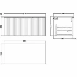 Hudson Reed Fluted Satin Blue 800mm Wall Hung Single Drawer Vanity Unit & Worktop -HANSGROHE Shop hudson reed fluted satin blue 800mm wall hung single drawer vanity unit worktop p60880 264636 image