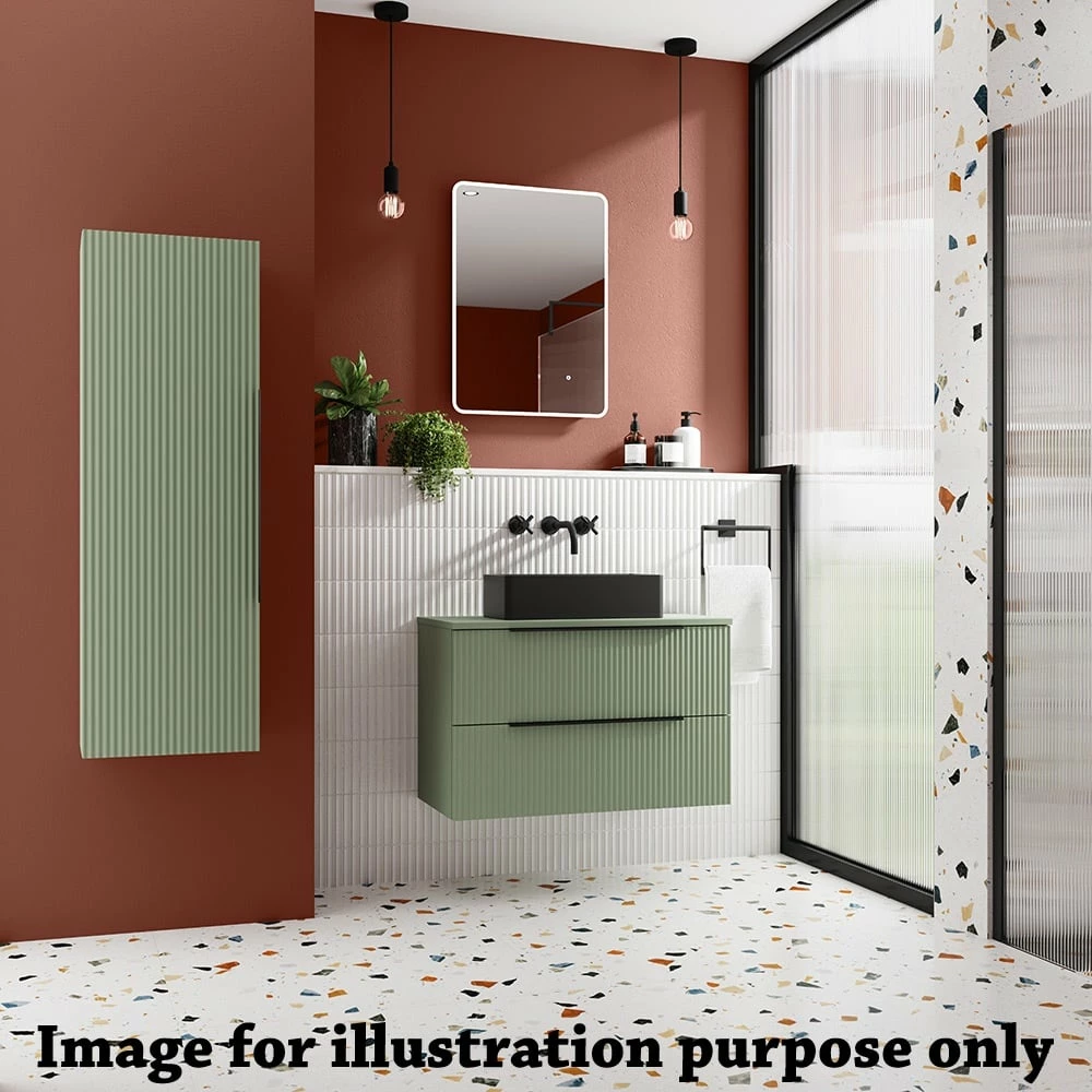 Hudson Reed Fluted Satin Green 1200mm Wall Hung 2-Drawer Vanity & Double Basin 2 Hudson Reed Fluted Satin Green 1200mm Wall Hung 2-Drawer Vanity & Double Basin - Image 2