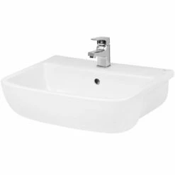 Hudson Reed Fossil 520x425 1th White Semi Recessed Basin 520mm - SRB003