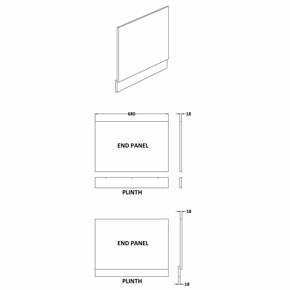 Hudson Reed Fusion Anthracite Woodgrain 700mm Bath End Panel & Plinth - OFF570 3 Hudson Reed Fusion Anthracite Woodgrain 700mm Bath End Panel & Plinth - OFF570 - Image 3
