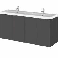 Hudson Reed Fusion Gloss Grey 1200mm Wall Hung Vanity Unit & Basin CBI933