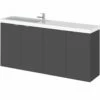 Hudson Reed Fusion Gloss Grey 1200mm Wall Hung Vanity Unit & Basin CBI935