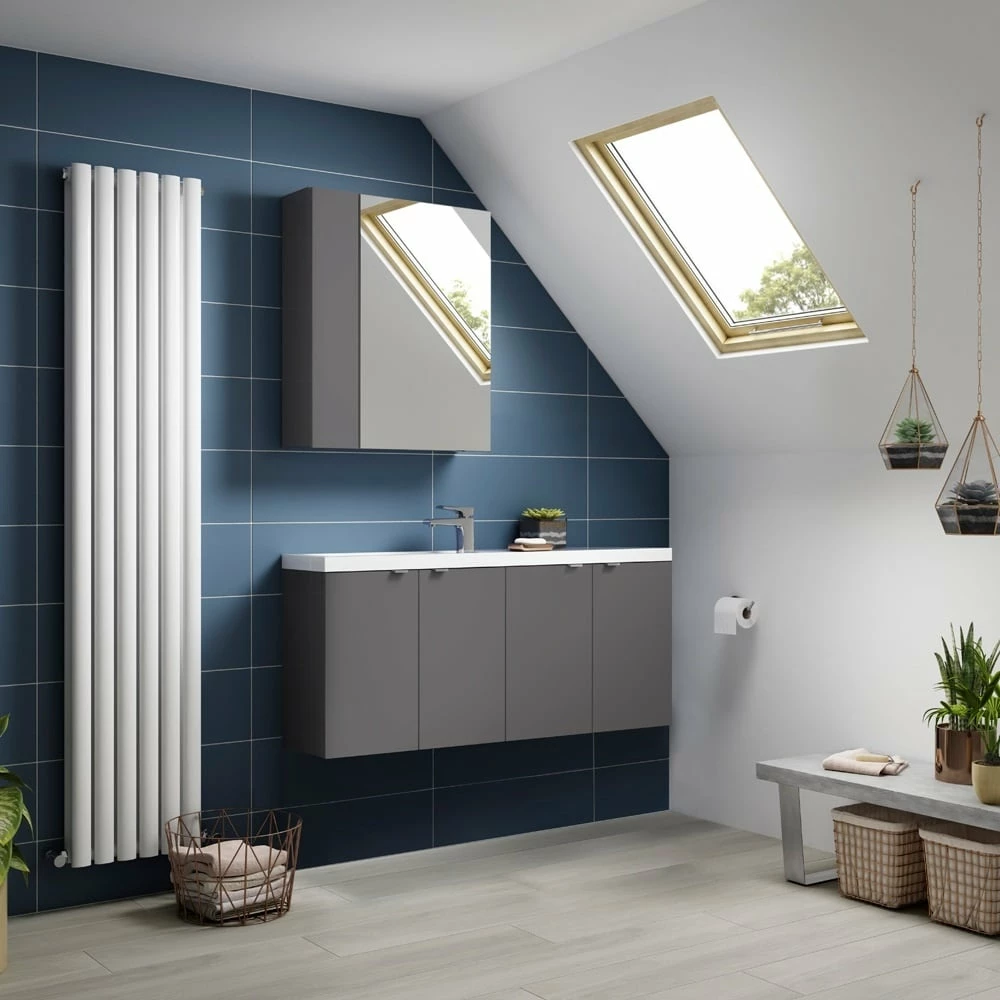 Hudson Reed Fusion Gloss Grey 1200mm Wall Hung Vanity Unit & Basin CBI935 2 Hudson Reed Fusion Gloss Grey 1200mm Wall Hung Vanity Unit & Basin CBI935 - Image 2