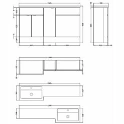 Hudson Reed Fusion Gloss Grey 1500mm RH Basin & WC Combination Unit CBI914 -HANSGROHE Shop hudson reed fusion gloss grey 1500mm rh basin wc combination unit cbi914 p29975 146323 image