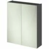 Hudson Reed Fusion Gloss Grey 600mm Mirror Unit (50/50) - OFF917