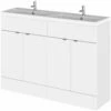 Hudson Reed Fusion Gloss White 1200mm Floor Standing Vanity Unit & Basin CBI134