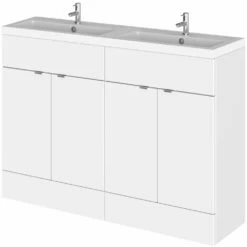 Hudson Reed Fusion Gloss White 1200mm Floor Standing Vanity Unit & Basin CBI134