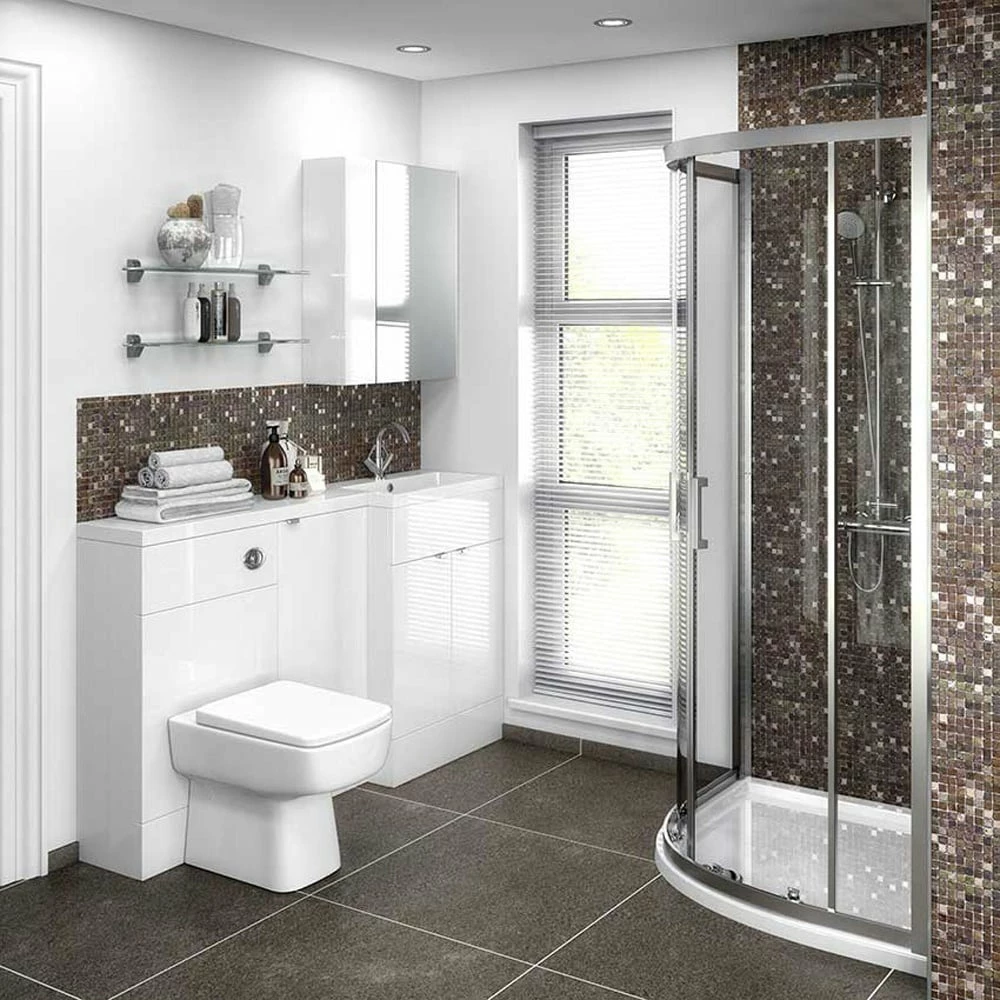 Hudson Reed Fusion Gloss White 1500mm RH Basin & WC Combination Unit CBI116 2 Hudson Reed Fusion Gloss White 1500mm RH Basin & WC Combination Unit CBI116 - Image 2