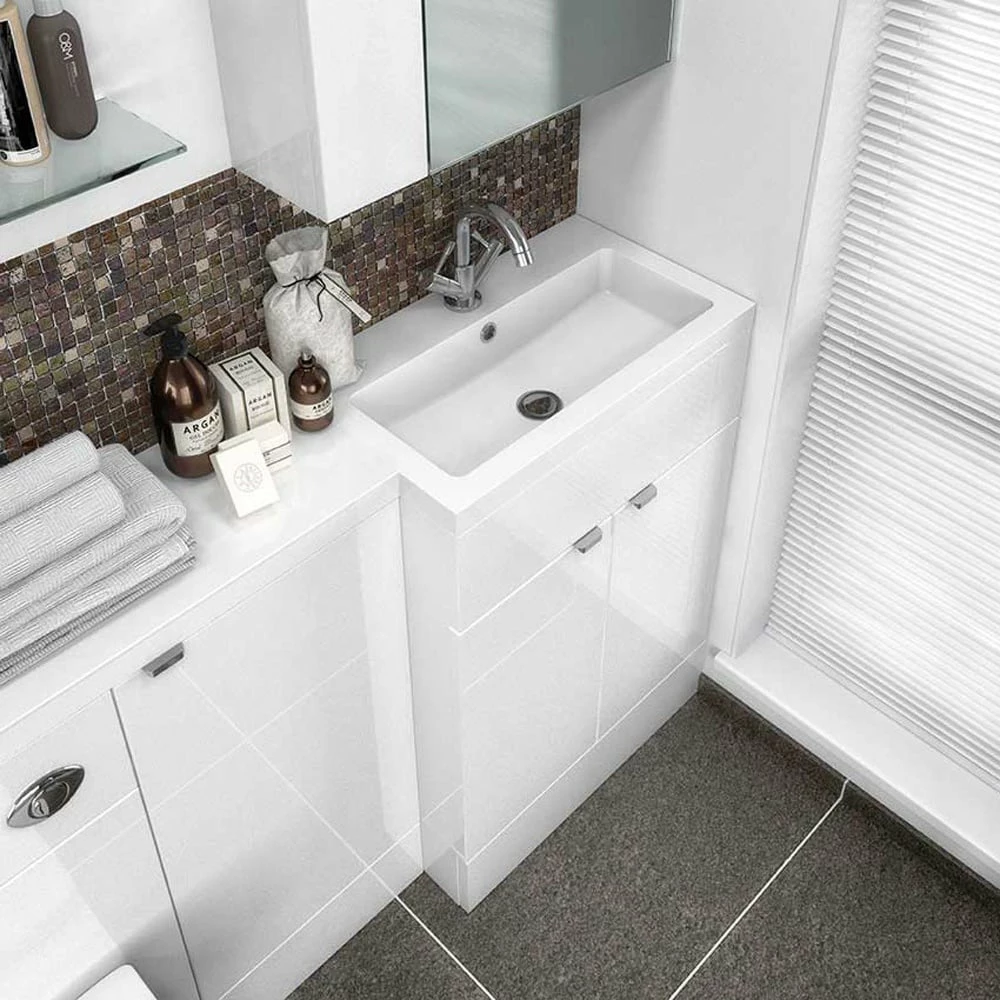 Hudson Reed Fusion Gloss White 1500mm RH Basin & WC Combination Unit CBI116 3 Hudson Reed Fusion Gloss White 1500mm RH Basin & WC Combination Unit CBI116 - Image 3