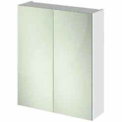 Hudson Reed Fusion Gloss White 600mm Mirror Unit (50/50) - OFF117