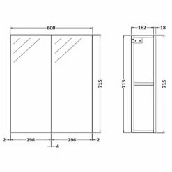 Hudson Reed Fusion Gloss White 600mm Mirror Unit (50/50) - OFF117 -HANSGROHE Shop hudson reed fusion gloss white 600mm mirror unit 50 50 off117 p29815 145861 image